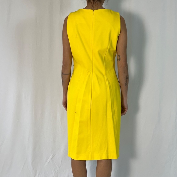 Lauren Ralph Lauren Yellow Sleeveless Crewneck Sheath Dress - Picture 3 of 12